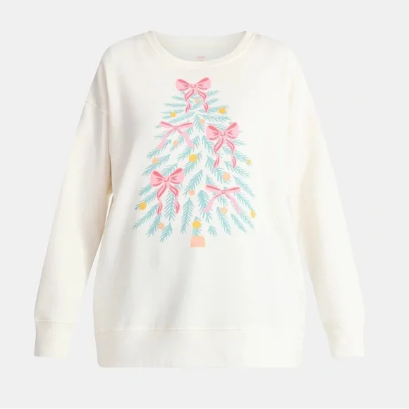Holiday Time Christmas Soft Tree Graphic Crewneck Sweater - Picture 5 of 5